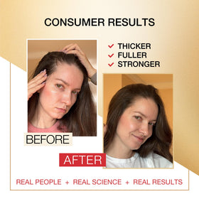 Hair Labs formula with keratin and natural extracts reinforces strands.