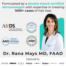 Hair Plus MD ingredient-icons highlight saw palmetto and collagen for follicle support.