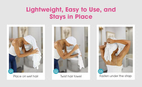 Hair RePear long hair wrap demonstrating secure, no-slip fit.