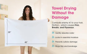 Hair RePear no-slip band design shown securing towel in place.