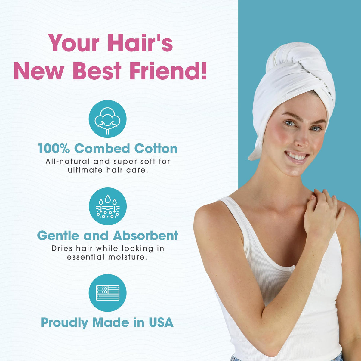 Hair RePear close-up on smooth combed cotton surface reduces pulling.