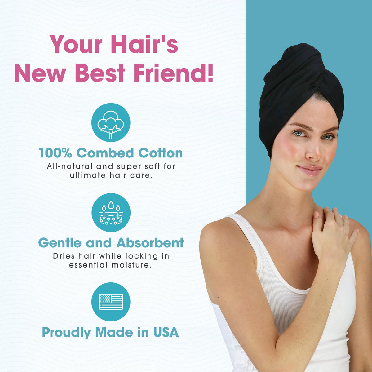 Hair RePear smooth cotton surface close-up highlights reduced friction on wet hair.