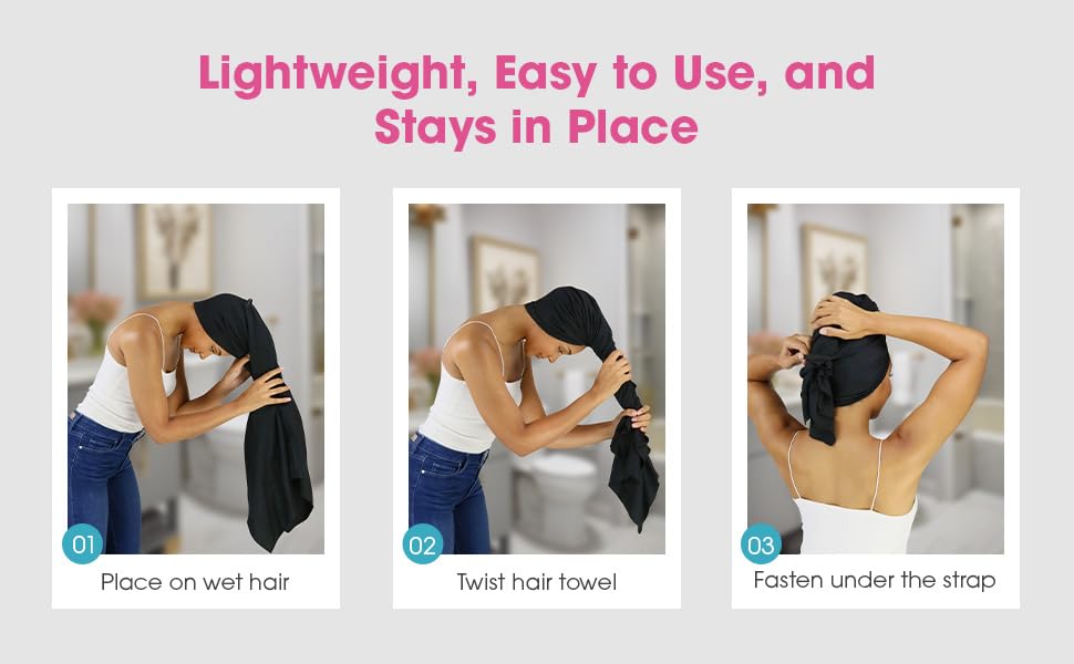 Hair RePear 29x45 inch towel covers all hair lengths.