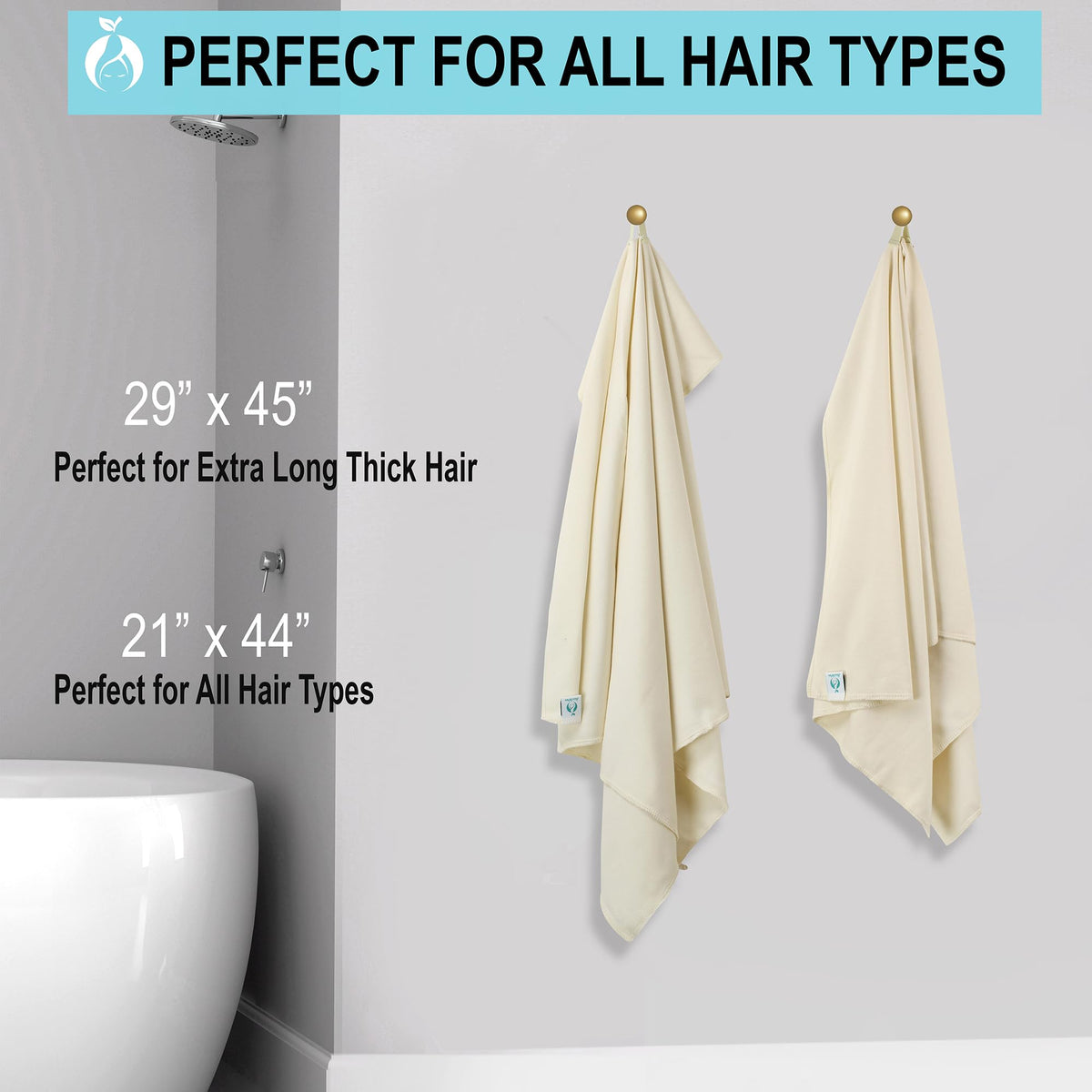 Hair RePear towel provides secure fit while getting ready