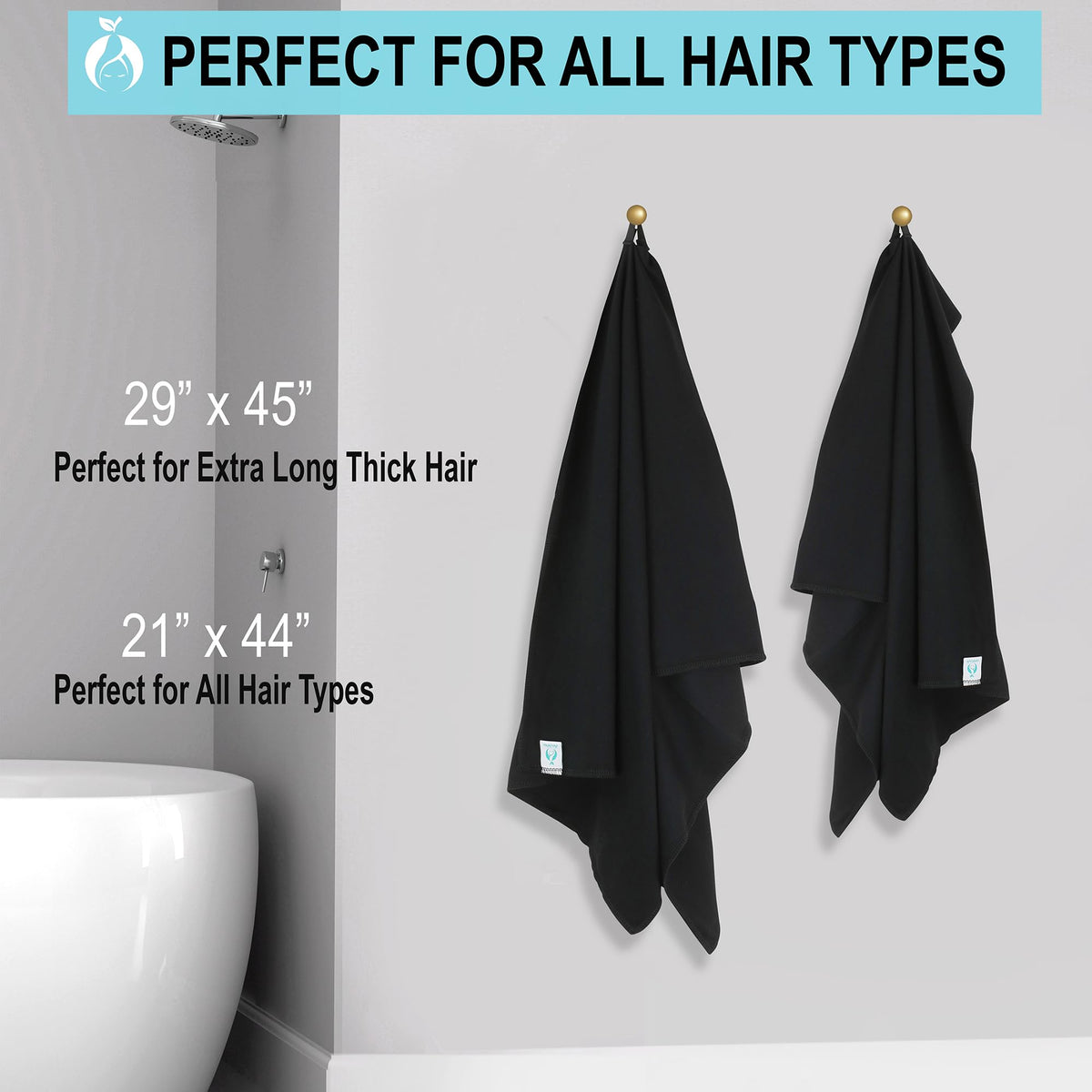 Hair RePear 21x44 towel fits many hairstyles safely.