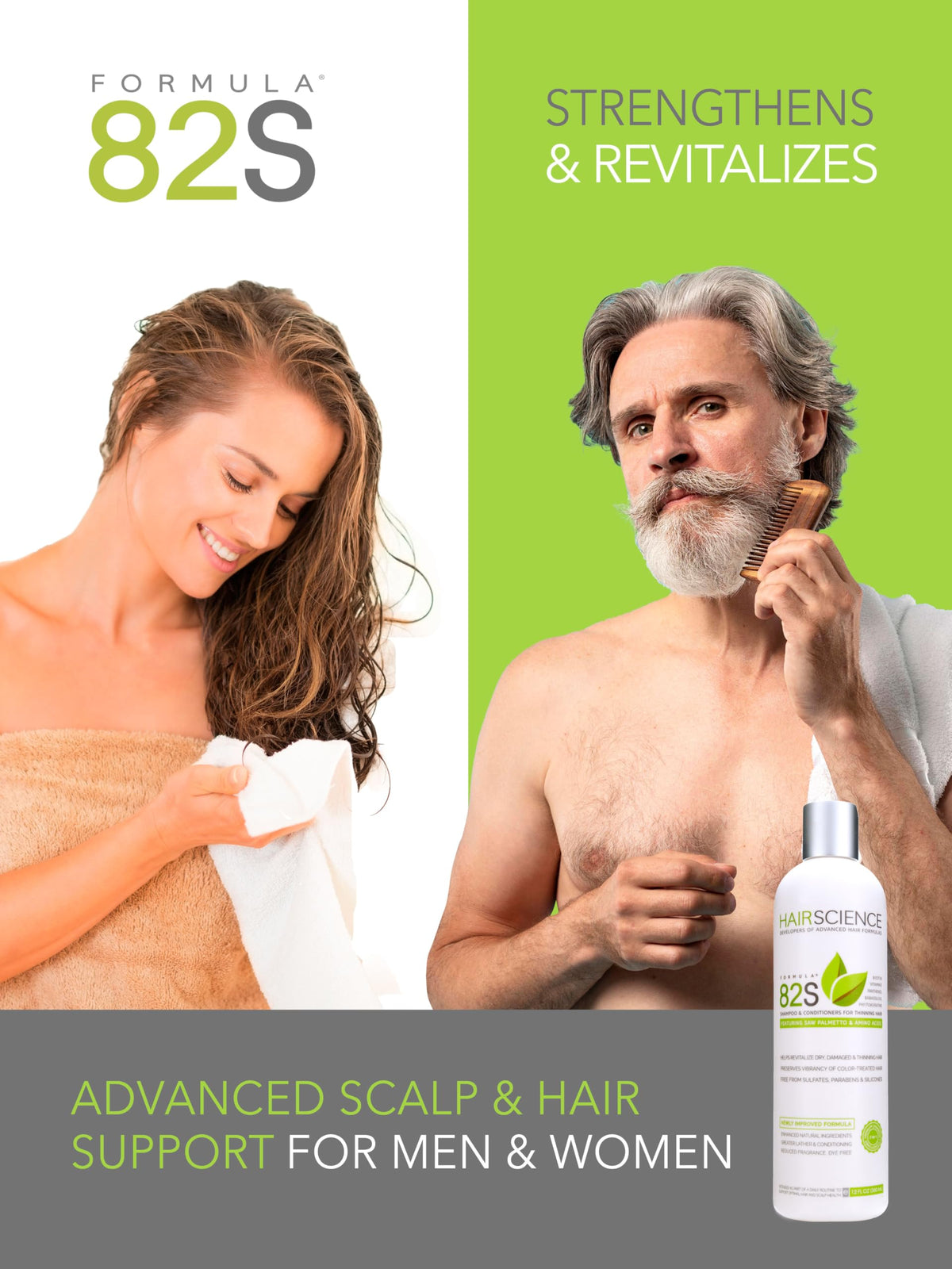 Hair Science Formula 82S scalp application shows even distribution
