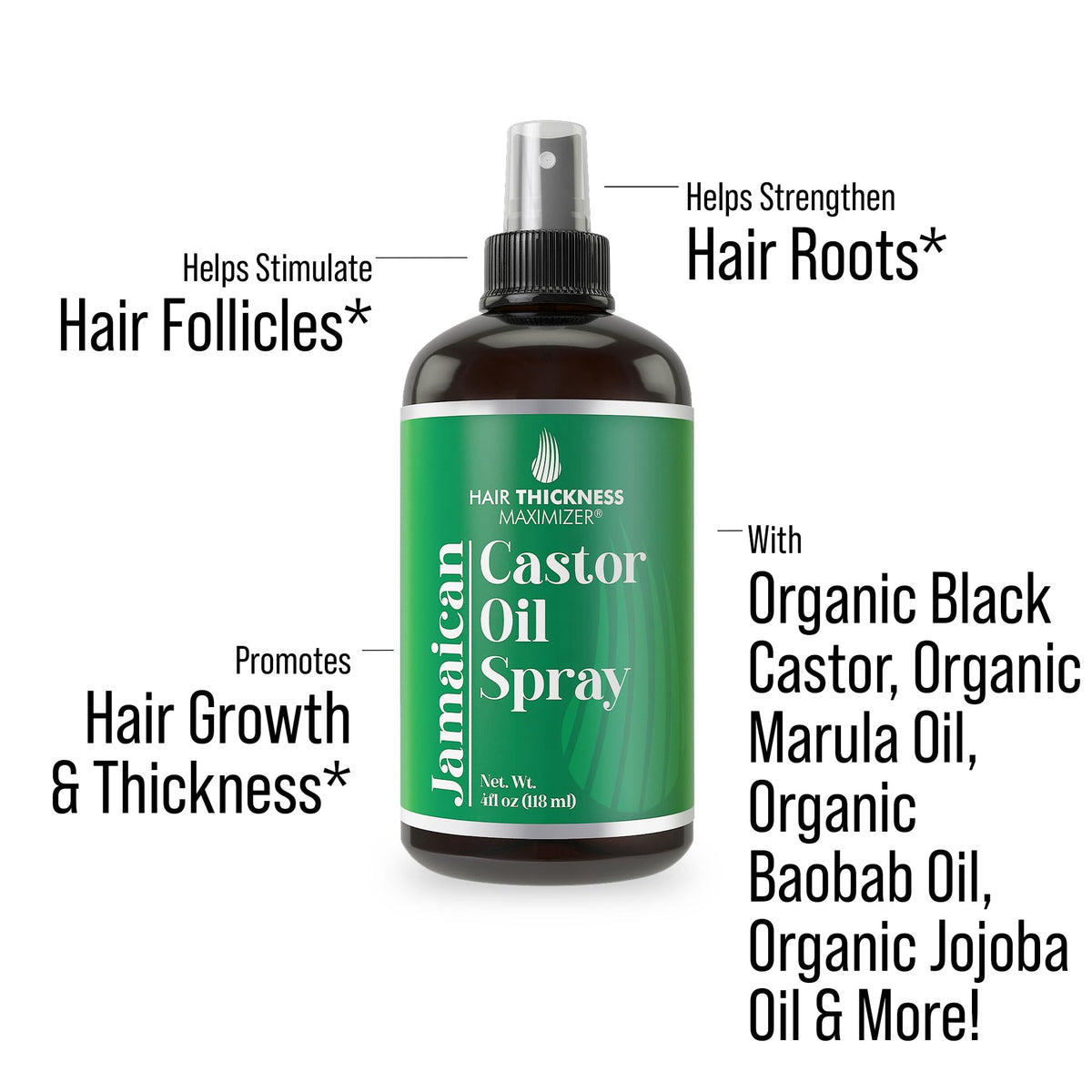 Hair Thickness Maximizer JBC spray on scalp for growth-support routine.