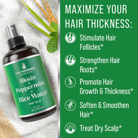 Label close-up showing biotin and peppermint ingredients