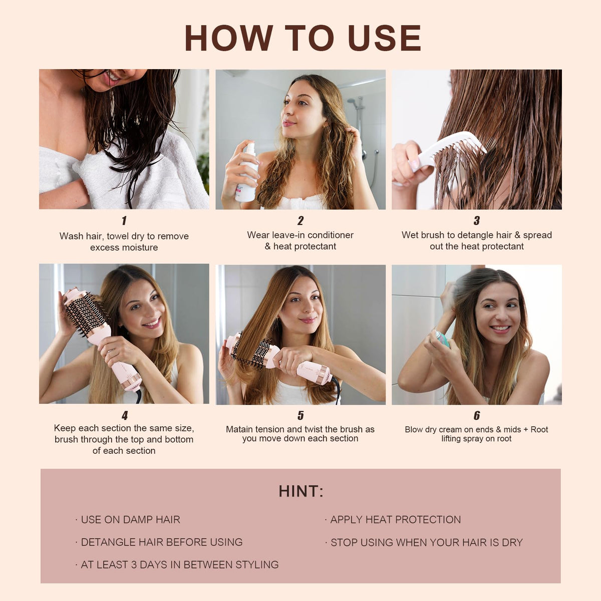Hair trends 360-degree vent promotes even drying around the head.