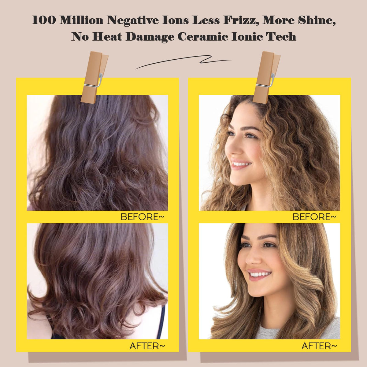 Hair Trends nano titanium coating delivers efficient heat transfer for quick results.