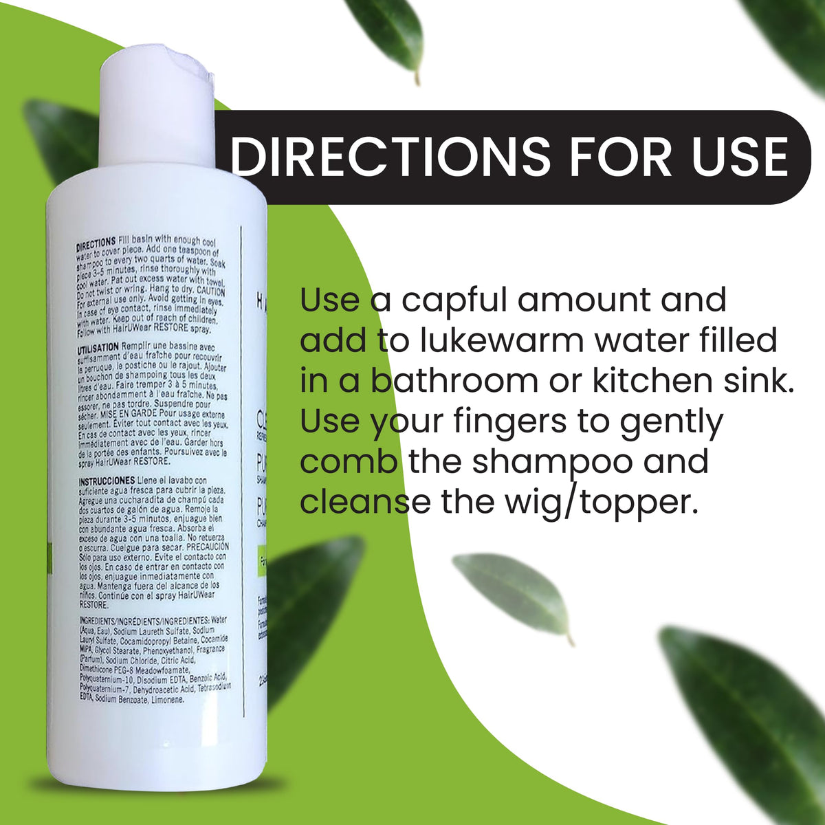 Hair U Wear cleansing shampoo suitable for salon and home use