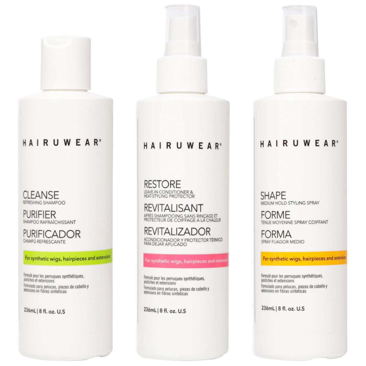 Hair U Wear shampoo bottle for wig care, gentle cleansing for wigs and hairpieces