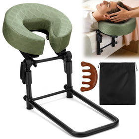 HairChrysm massage headrest base provides stable bed positioning for comfort.