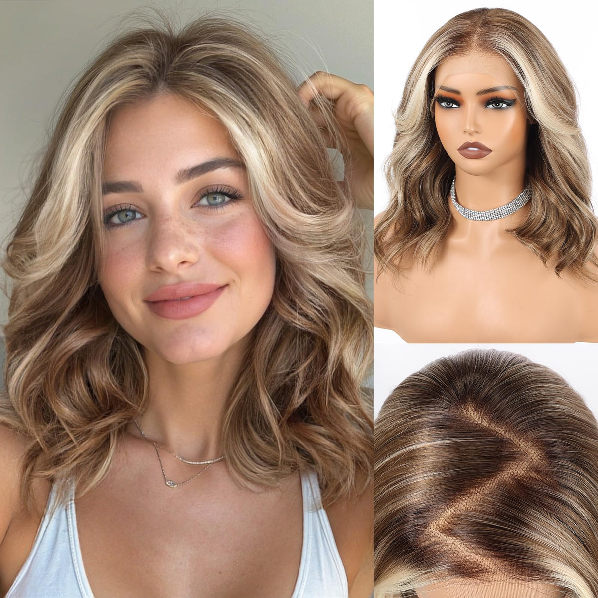 HAIRCUBE 13x6 HD lace front wig: seamless hairline for versatile parting.