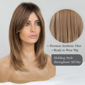 HAIRCUBE Layered Wig heat-resistant fibers offering soft texture and easy wear.