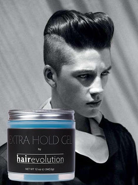 Hairevolution Extra Hold Gel hand application on wet hair for flexible hold