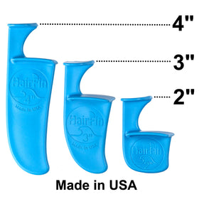 HairFin tool kit in use with clippers for smooth, even results at home.