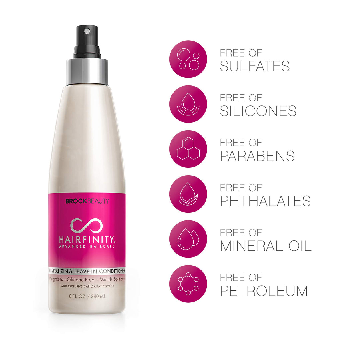 Hairfinity bottle featuring quinoa and biotin-rich formula for strength