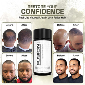 HAIRFUSION breathable, lightweight fibers blend with hair for comfort.