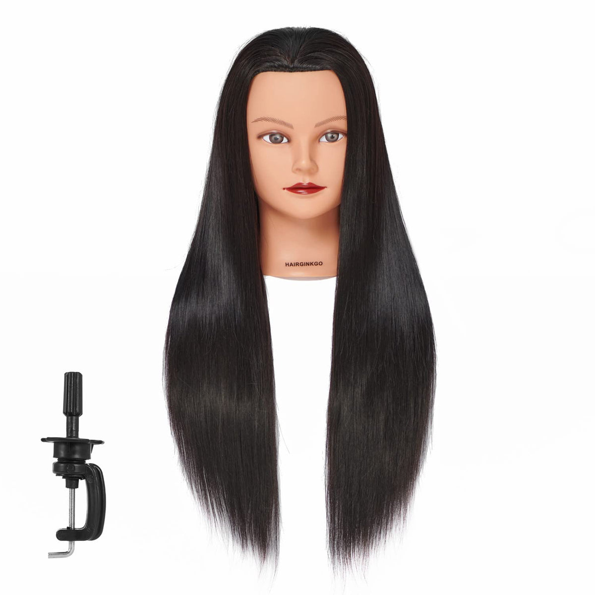 HAIRGINKGO mannequin head with 26-28 inch synthetic hair for braiding practice