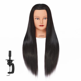 HAIRGINKGO mannequin head with 26-28 inch synthetic hair for braiding practice