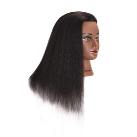Hairingrid 14-inch mannequin head, color black, ideal for color and cut practice.