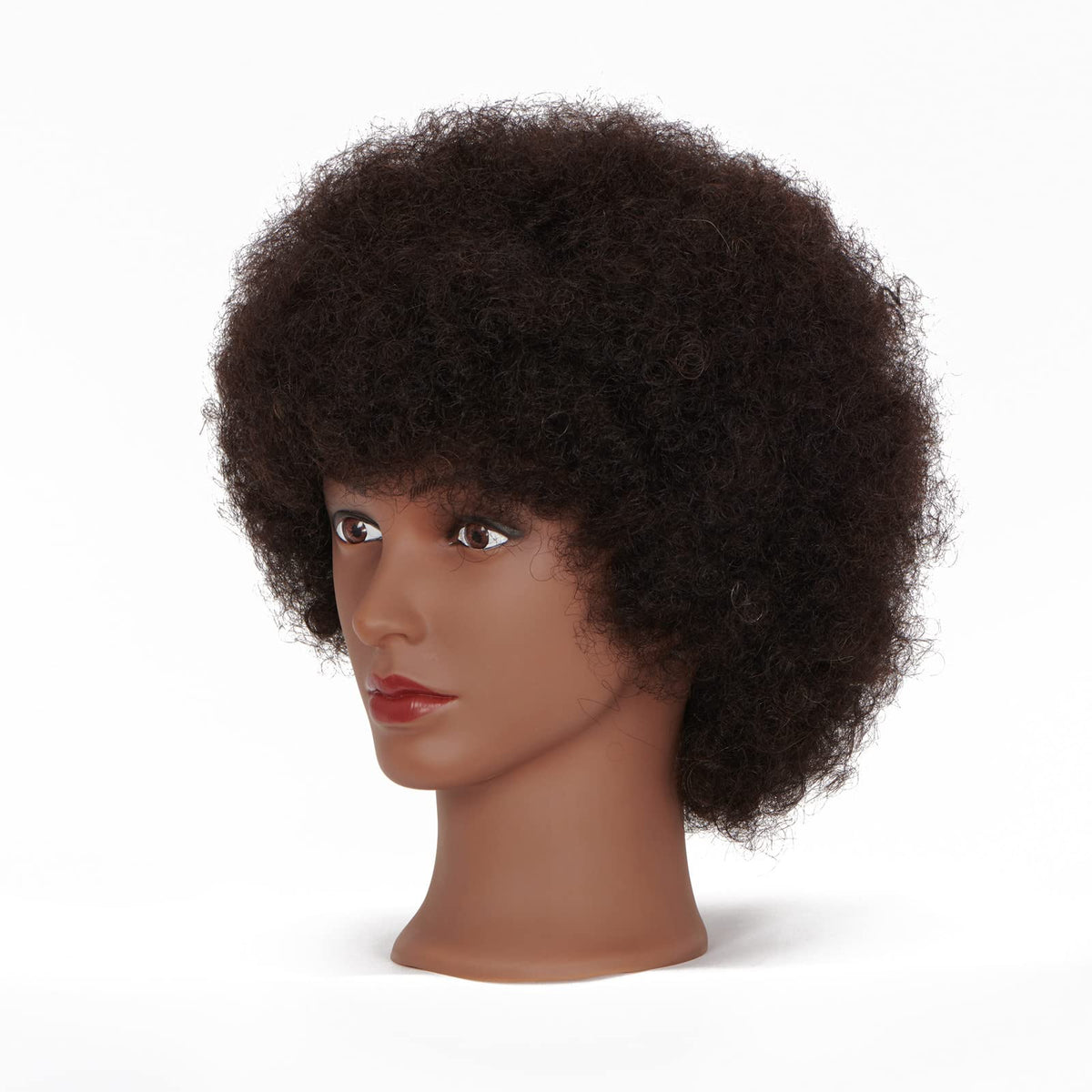 Hairingrid mannequin head 8-10 inches length close-up detail.
