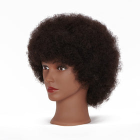 Hairingrid mannequin head 8-10 inches length close-up detail.