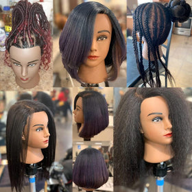 Hairingrid head ideal for braiding practice and texture work.