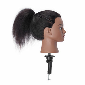 Hairingrid head designed for dyeing and bleaching experiments in training.