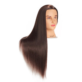 Hairingrid synthetic fiber hair brown close-up for heat styling practice.