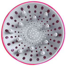 Hairizone diffuser with lockable buttons secures attachment during styling.