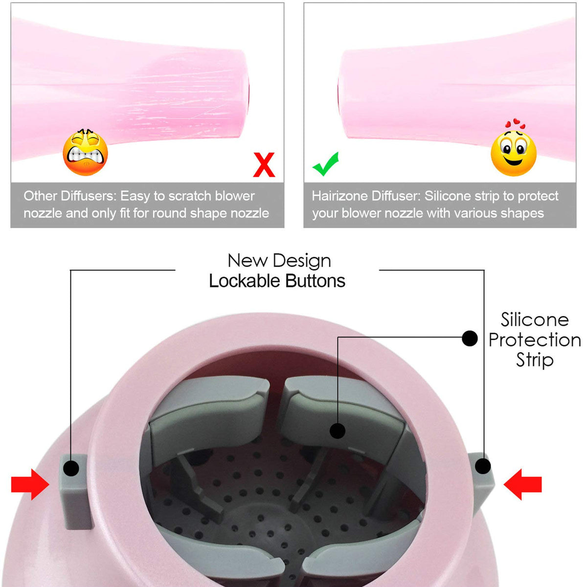 Hairizone diffuser withstands up to 302°F (150°C) for versatility