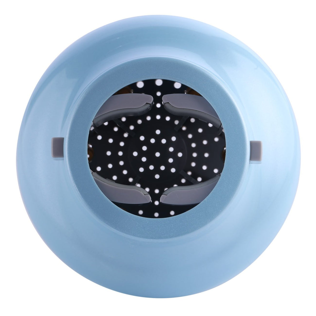 Hairizone universal diffuser blue back view highlighting lockable buttons for travel-friendly use.