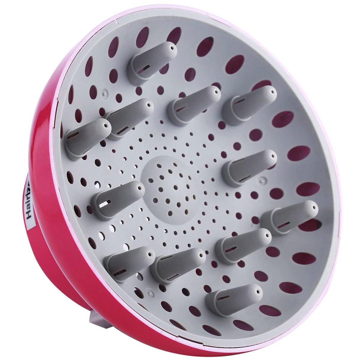 Hairizone universal diffuser Roseo close-up showing even heat diffusion for curls.