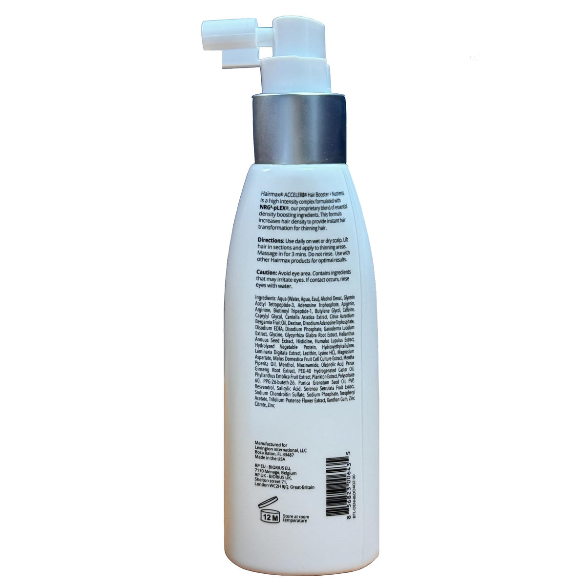 Hairmax Acceler8 full product display showing complete hair care solution.