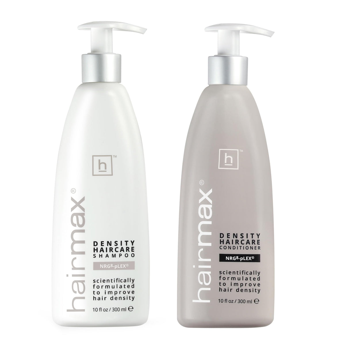 Hairmax Density Shampoo bottle highlights the anti-thinning formula for daily cleansing.