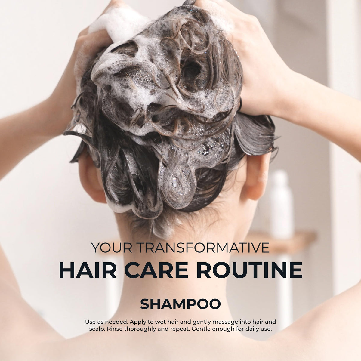 Hairmax Density Shampoo texture closeup suggests creamy formula and rich lather.
