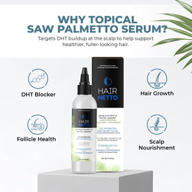 HAIRMETTO applying serum to scalp during massage for potential hair support