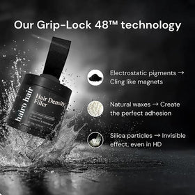 Hairo Hair Density Filler application stroke demonstrating quick, precise coverage in seconds.