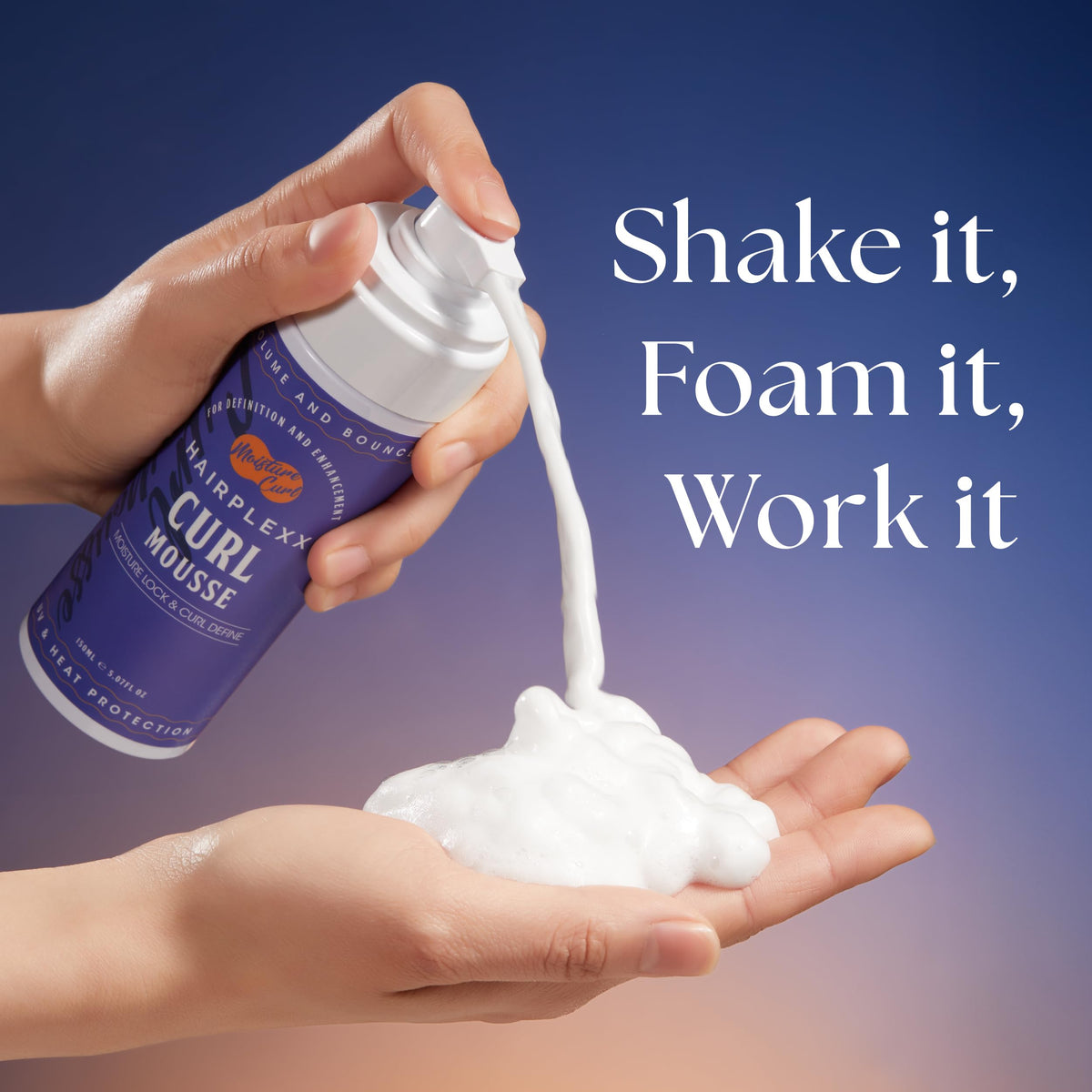 Hairplexx Curl Mousse - used for air-drying or low-heat diffusing