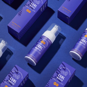Hairplexx Curl Mousse - before-and-after styling with defined curls