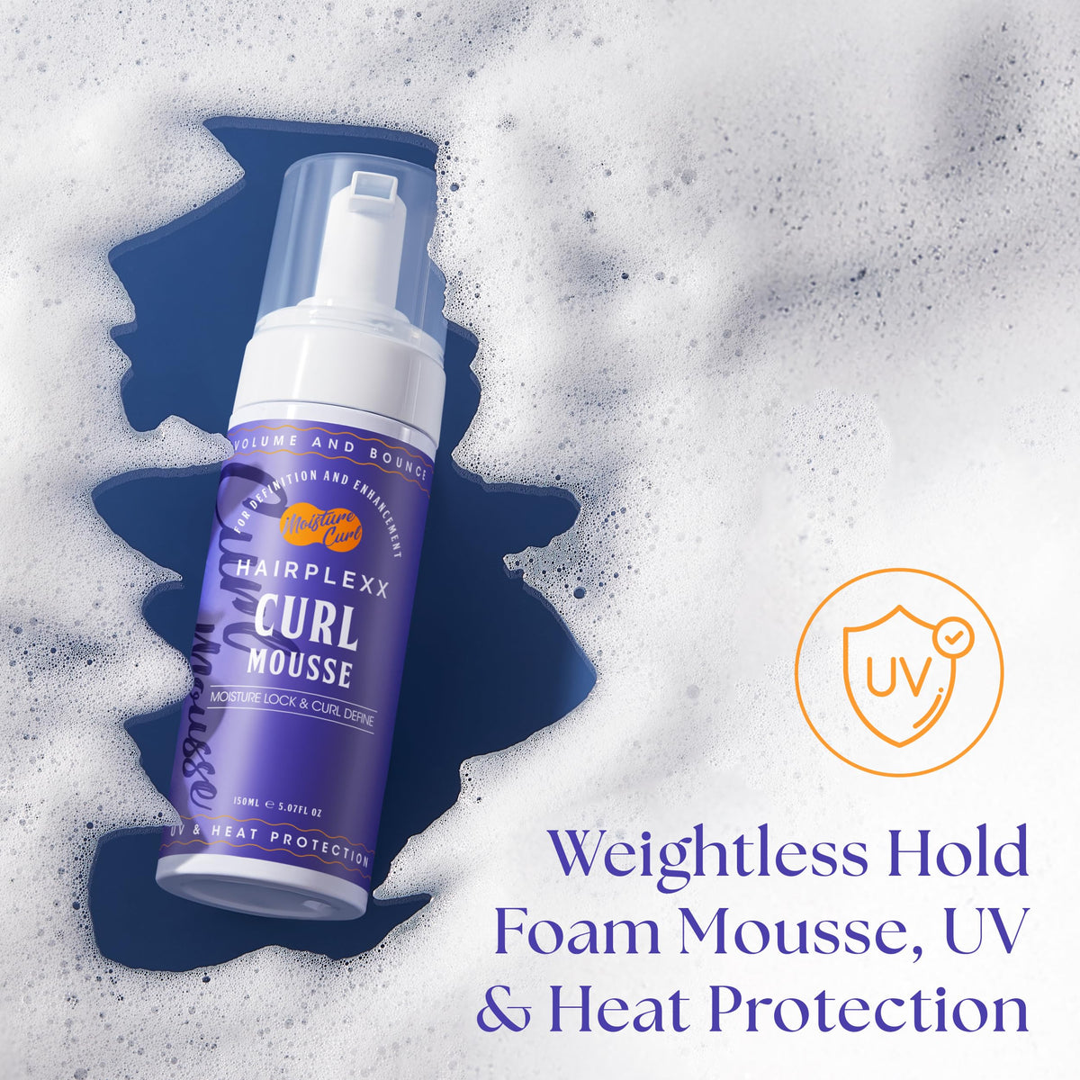 Hairplexx Curl Mousse - castor oil nourishes elasticity and natural shine
