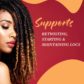 Hairplexx Glow Loc & Twist Gel hands applying on locs for smooth retwists