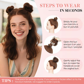 Hairro 25mm waves add instant bun body.