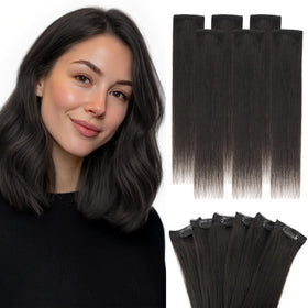 Hairro 6pcs clip-in extensions add instant crown volume.