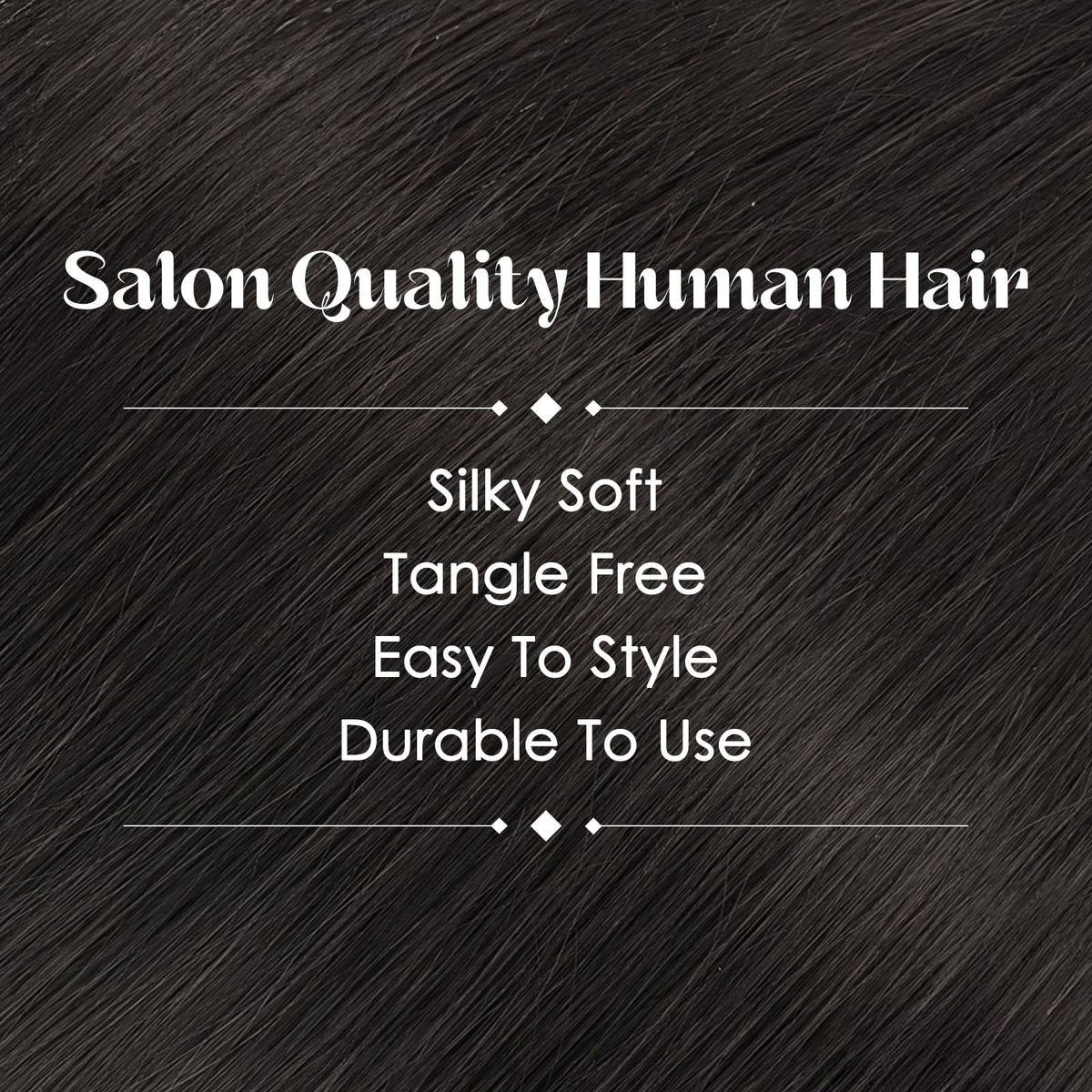 Hairro clip-in pieces shown on top for seamless blend.