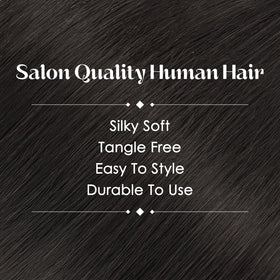 Hairro clip-in pieces shown on top for seamless blend.