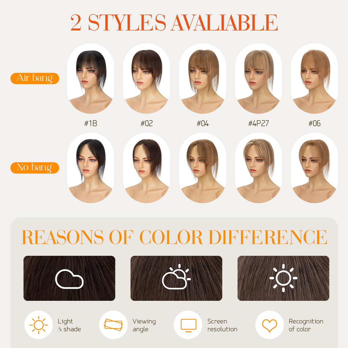 Hairro clip-in bangs in Dark Brown #02 closely matching natural shade