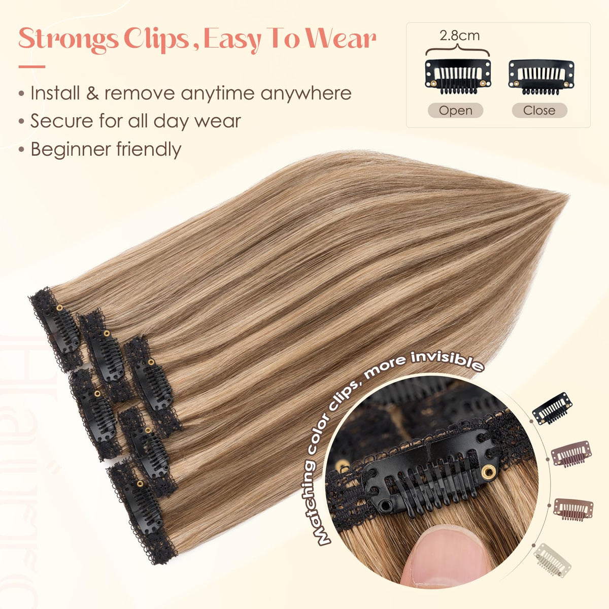 Hairro clip-in hairpieces on sides balance fullness and shape